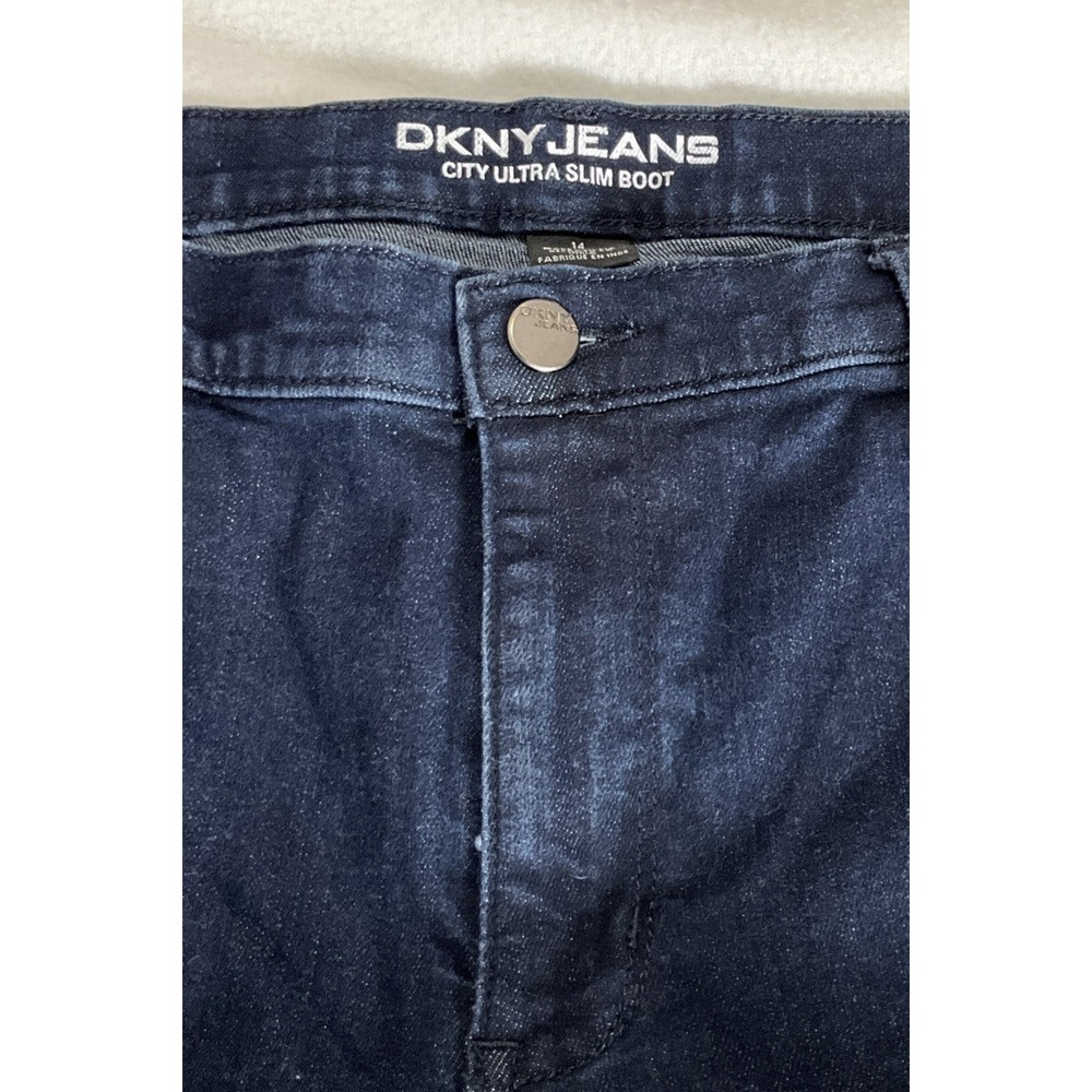 DKNY Women's Size 4:City Ultra Slim Boot Cut Jeans Dark Wash Stretch‎ 5 Pocket - Picture 5 of 12